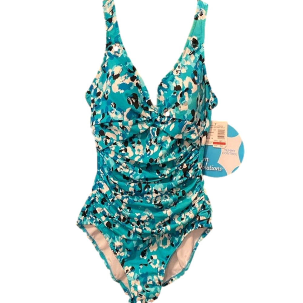 Swim Solutions One Piece Tummy Control Swimsuit NWT